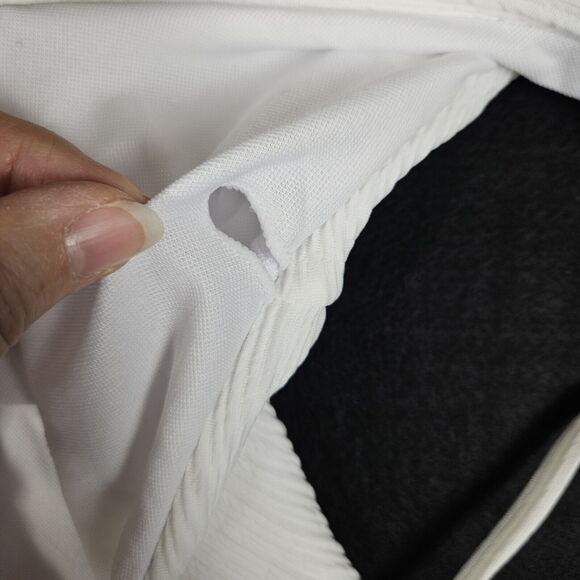 Minimalist White One Piece Swimsuit Womens M Ribbed Resort Cruise Vacation Beach - Picture 13 of 15